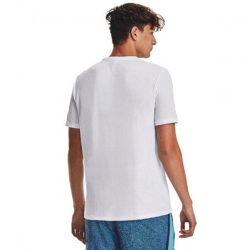 Męska koszulka do biegania Under Armour UA SEAMLESS STRIDE SS - biała