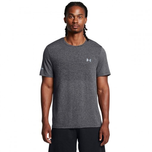 UNDER ARMOUR Męska koszulka do biegania Under Armour UA Seamless Stride SS  szara Szary