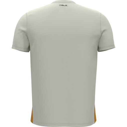 Męska koszulka do biegania Under Armour UA Trail Run Zip SS - beżowa 