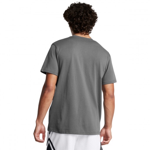 Męska koszulka do koszykówki Under Armour Curry Logo Heavyweight - szara 