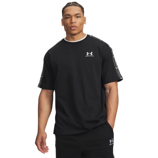 Obrazek dla: UNDER ARMOUR Męska koszulka oversize z krótkim rękawem Under Armour UA Icon HWT Tee Taped  czarna Czarny