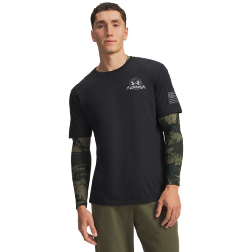 Męska koszulka treningowa Under Armour HeatGear Compression Colorblock - khaki
