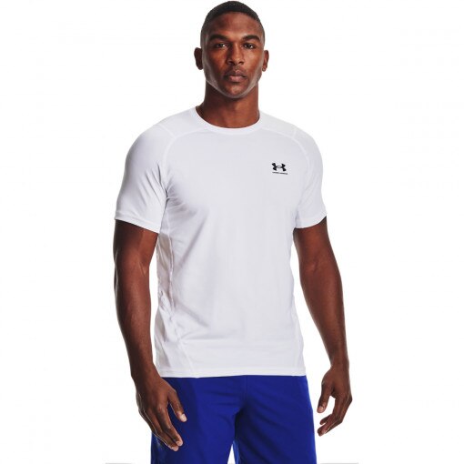 UNDER ARMOUR Męska koszulka treningowa UNDER ARMOUR HG Armour Fitted SS  biała Biały