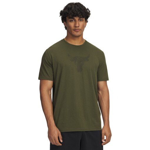  UNDER ARMOUR Męska koszulka treningowa Under Armour Project Rock Brahma Bull  khaki Zielony