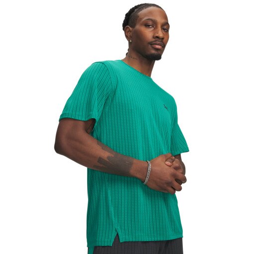 Obrazek dla: UNDER ARMOUR Męska koszulka treningowa Under Armour Tech Vent Jacquard  turkusowa Turkusowy