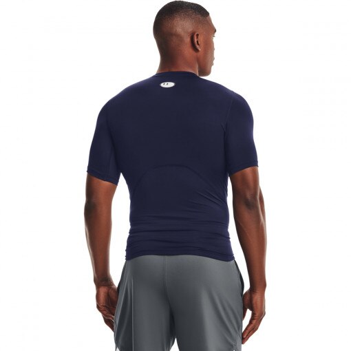 Męska koszulka treningowa UNDER ARMOUR UA HG Armour Comp SS - granatowa