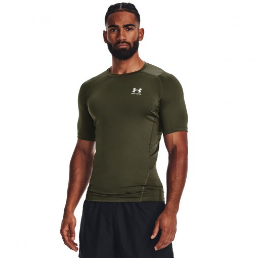 UNDER ARMOUR Męska koszulka treningowa Under Armour UA HG Armour Comp SS  khaki Khaki