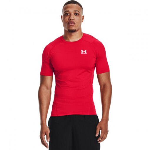 UNDER ARMOUR Męska koszulka treningowa UNDER ARMOUR UA HG Armour Comp SS  czerwona Borodwy