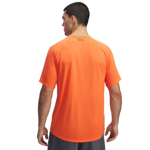 Męska koszulka treningowa Under Armour UA M Tech Print Fill SS - pomarańczowa