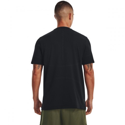 Męska koszulka treningowa Under Armour UA Rush Seamless Legacy SS - czarna