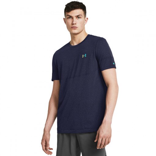 UNDER ARMOUR Męska koszulka treningowa Under Armour UA Vanish Elite Seamless SS  granatowa Granatowy
