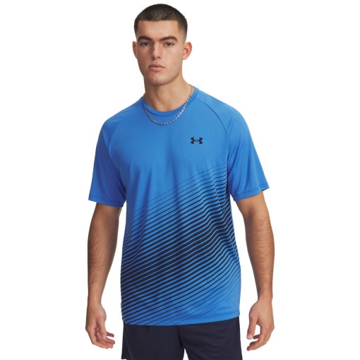 UNDER ARMOUR Męska koszulka treningowa Under Armour UA Tech Fade SS  niebieska Niebieski