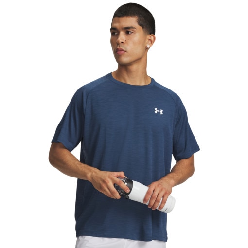 Obrazek dla: UNDER ARMOUR Męska koszulka treningowa Under Armour UA Tech Textured SS  granatowa Granatowy