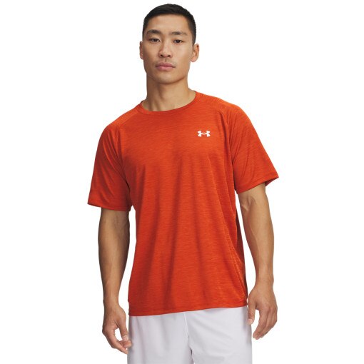 Obrazek dla: UNDER ARMOUR Męska koszulka treningowa Under Armour UA Tech Textured SS  pomarańczowa Pomarańczowy