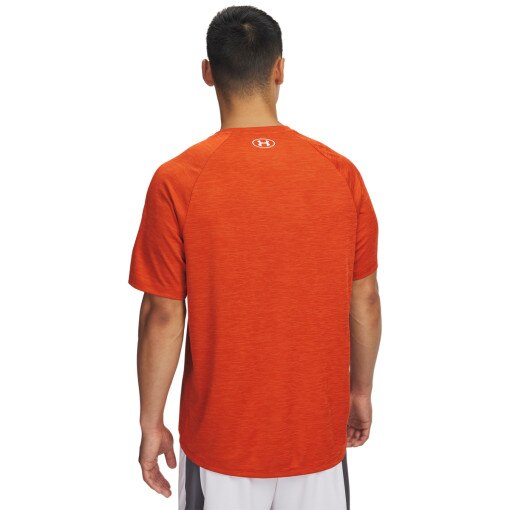 Męska koszulka treningowa Under Armour UA Tech Textured SS - pomarańczowa