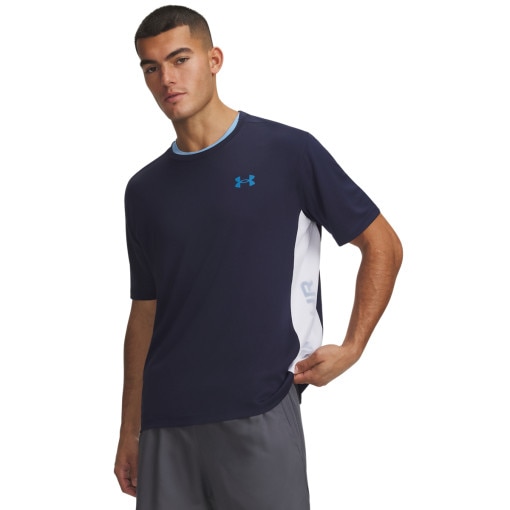 Obrazek dla: UNDER ARMOUR Męska koszulka treningowa Under Armour UA Tech Utility SS  granatowa Granatowy