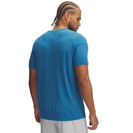 Męska koszulka treningowa Under Armour Vanish Seamless Novelty SS - niebieska