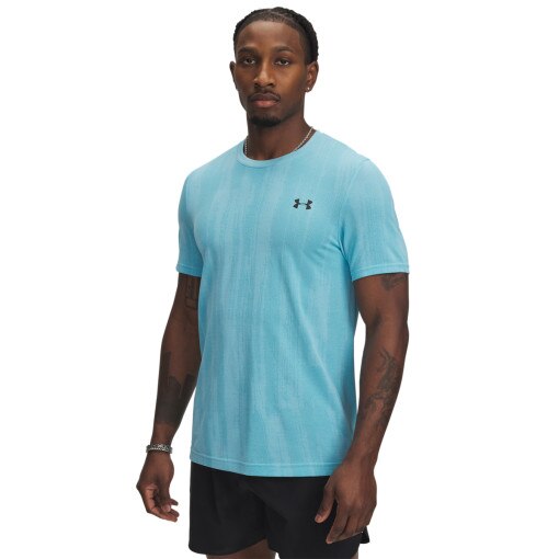 UNDER ARMOUR Męska koszulka treningowa Under Armour Vanish Seamless Novelty SS  niebieska Niebieski