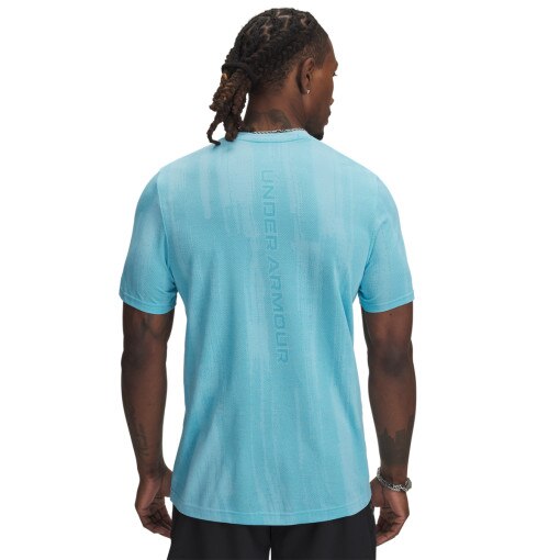 Męska koszulka treningowa Under Armour Vanish Seamless Novelty SS - niebieska