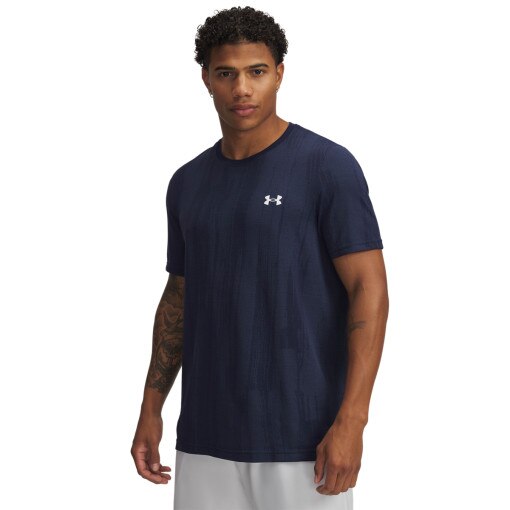 UNDER ARMOUR Męska koszulka treningowa Under Armour Vanish Seamless Novelty SS  granatowa Granatowy