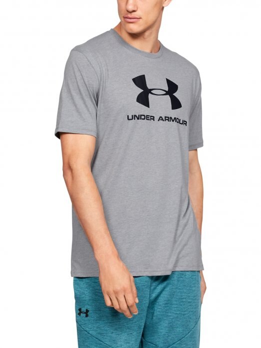  UNDER ARMOUR Męski tshirt z nadrukiem UNDER ARMOUR SPORTSTYLE LOGO SS  szary Jasny szary
