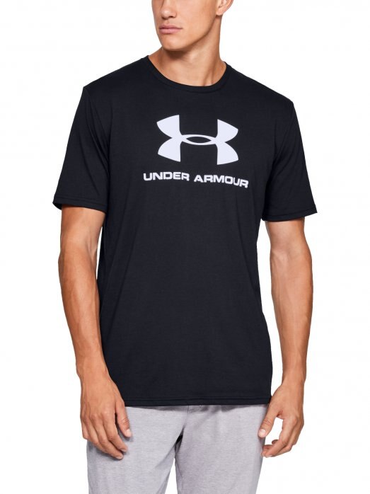  UNDER ARMOUR Męski tshirt z nadrukiem UNDER ARMOUR SPORTSTYLE LOGO SS  czarny Czarny