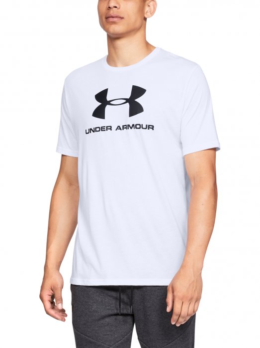  UNDER ARMOUR Męski tshirt z nadrukiem UNDER ARMOUR SPORTSTYLE LOGO SS  biały Biały