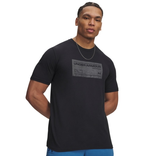 Obrazek dla: UNDER ARMOUR Męska koszulka z krótkim rękawem Under Armour UA M BOX WM LABEL SS  czarna Czarny