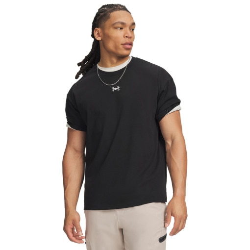 Obrazek dla: UNDER ARMOUR Męska koszulka z krótkim rękawem Under Armour UA M HWT METAL LOGO SS  czarna Czarny
