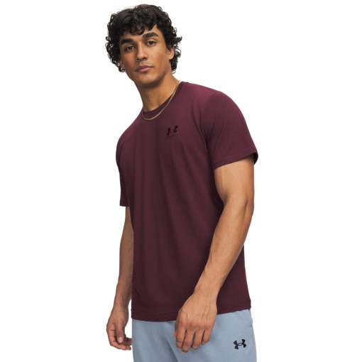 Obrazek dla: UNDER ARMOUR Męska koszulka z krótkim rękawem Under Armour UA M ICON TEE SS  burgundowa Burgundowy