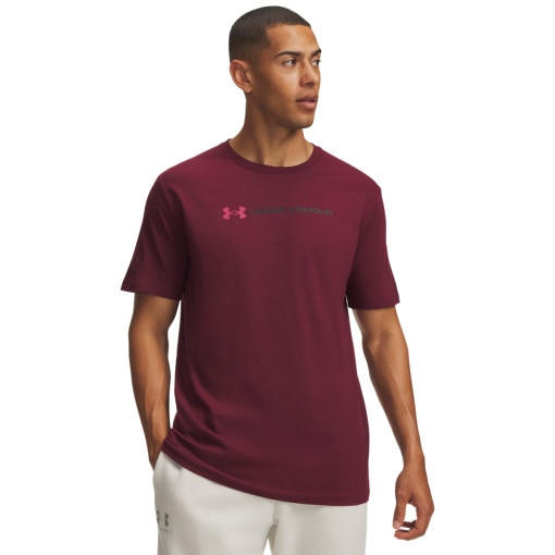 Obrazek dla: UNDER ARMOUR Męska koszulka z krótkim rękawem Under Armour UA M LOGO WM SS  burgundowa Burgundowy