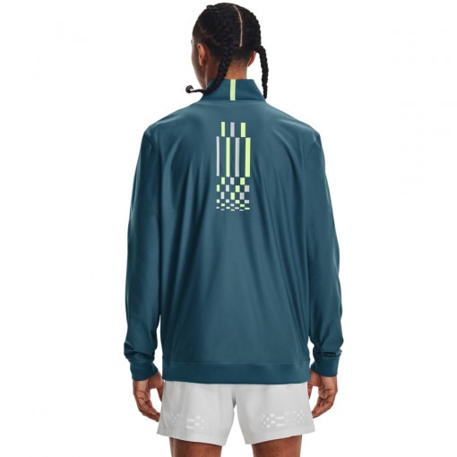 Męska kurtka do biegania Under Armour UA RUN ANYWHERE PULLOVER - turkusowa