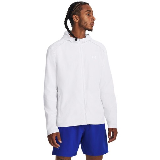 UNDER ARMOUR Męska kurtka do biegania Under Armour UA Storm Run Hooded Jacket  biała Biały