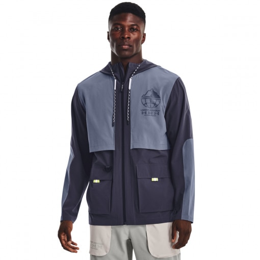Obrazek dla: UNDER ARMOUR Męska kurtka do biegania UNDER ARMOUR UA STORM RUN TRAIL JACKET szara Szary