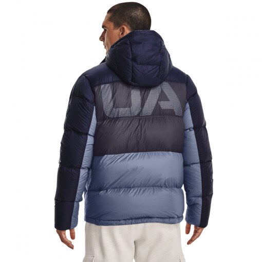 Męska kurtka puchowa pikowana UNDER ARMOUR CGI Down Blocked Jkt - granatowa