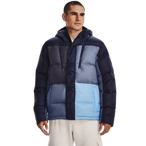 UNDER ARMOUR Męska kurtka puchowa pikowana UNDER ARMOUR CGI Down Blocked Jkt  granatowa Granatowy