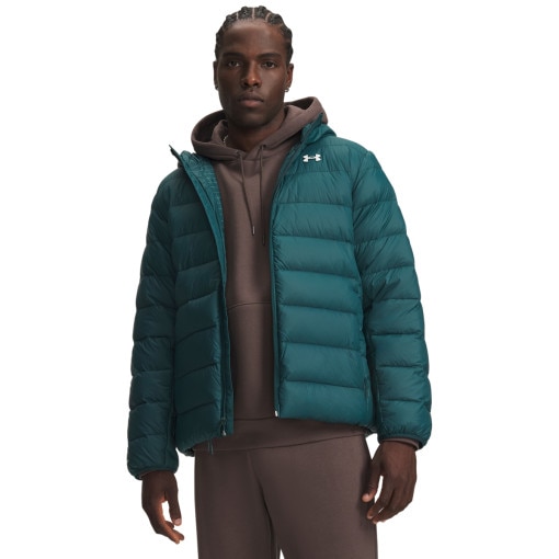Obrazek dla: UNDER ARMOUR Męska kurtka puchowa Under Armour LEGEND DOWN HOODED JACKET  turkusowa Turkusowy