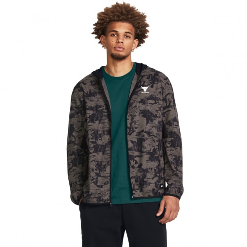 UNDER ARMOUR Męska kurtka treningowa Under Armour Project Rock Iso Tide Hybrid Jkt  brązowa Brązowy