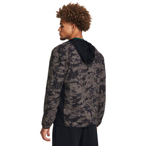 Męska kurtka treningowa Under Armour Project Rock Iso Tide Hybrid Jkt - brązowa