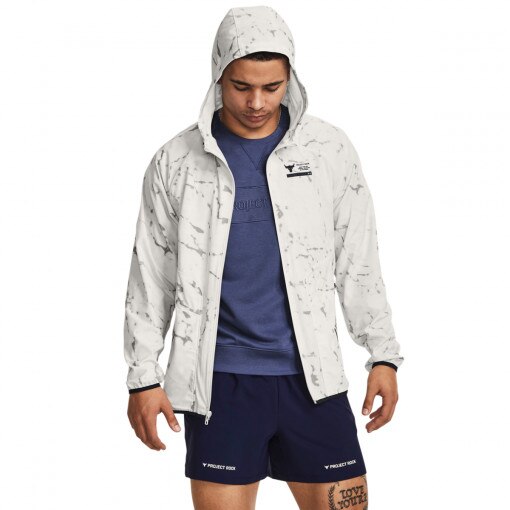 UNDER ARMOUR Męska kurtka treningowa Under Armour Project Rock Pt Unstpble Jckt  kremowa Kremowy