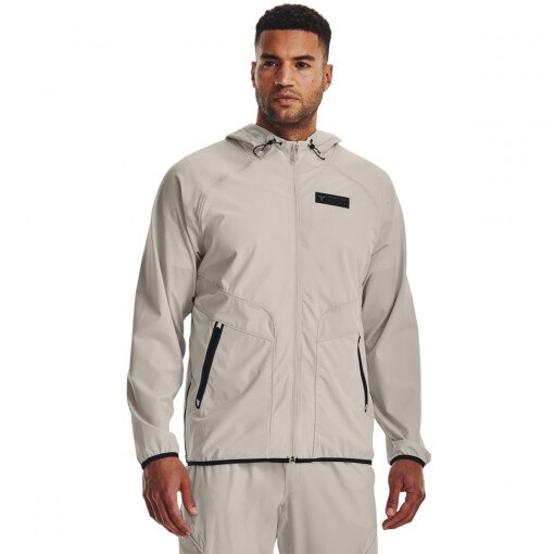 UNDER ARMOUR Męska kurtka treningowa UNDER ARMOUR Project Rock Unstoppable Jacket  beżowa Beżowy