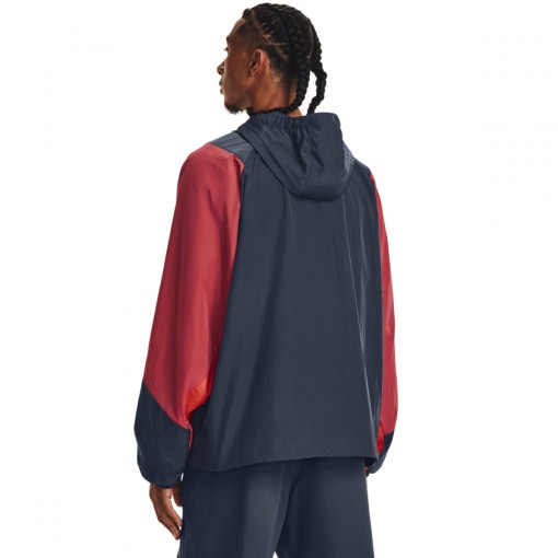 Męska kurtka treningowa Under Armour UA Rush Woven 1/2 Zip Anorak - czerwona