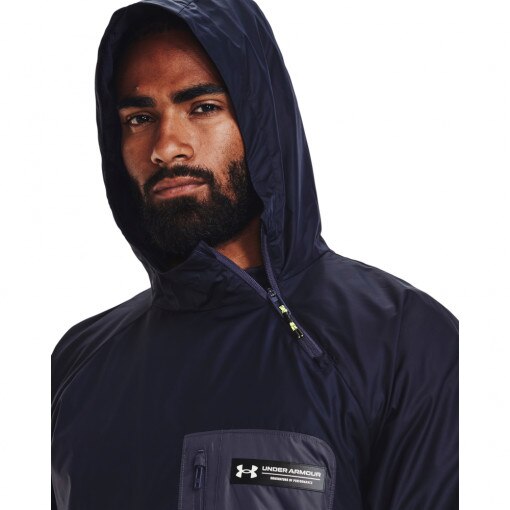 Męska kurtka treningowa Under Armour UA Rush Woven Anorak - granatowa