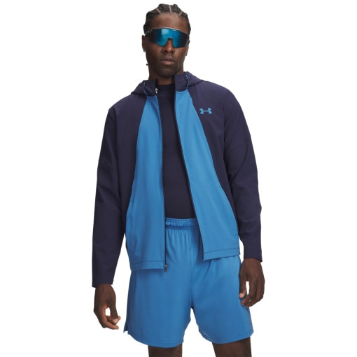 Obrazek dla: UNDER ARMOUR Męska kurtka treningowa Under Armour UA Tech Utility Woven Jckt  granatowa Granatowy