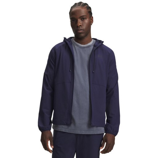 Obrazek dla: UNDER ARMOUR Męska kurtka wiatrówka Under Armour UA Stretch Woven Windbreaker  granatowa Granatowy