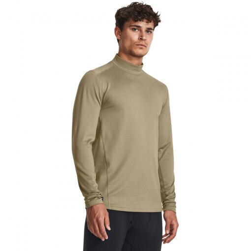 UNDER ARMOUR Męski longsleeve taktyczny Under Armour Tac Mock CGI Base brązowy Brązowy