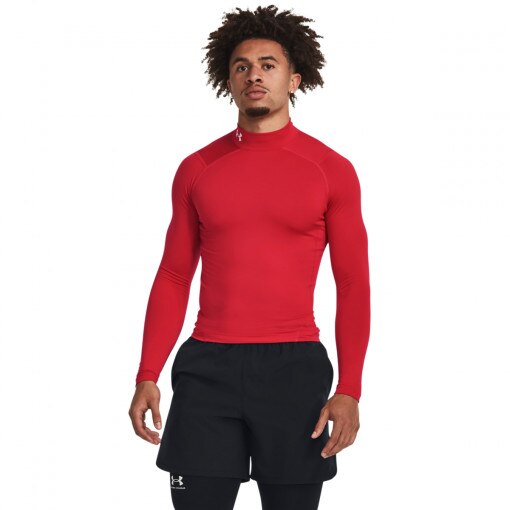 UNDER ARMOUR Męski longsleeve treningowy termoaktywny Under Armour UA CG Armour Comp Mock  czerwony Czerwony