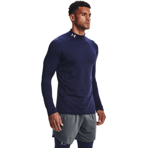 Obrazek dla: UNDER ARMOUR Męski longsleeve treningowy termoaktywny UNDER ARMOUR UA CG Armour Fitted Mock  granatowy Granatowy