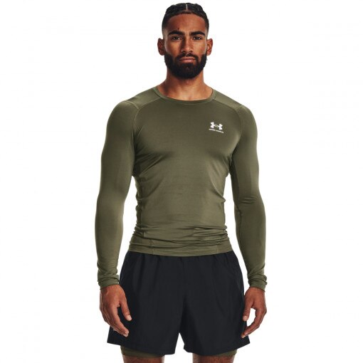 UNDER ARMOUR Męski longsleeve treningowy UNDER ARMOUR UA HG Armour Comp LS  khaki Khaki