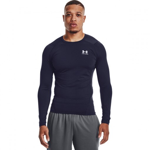 UNDER ARMOUR Męski longsleeve treningowy UNDER ARMOUR UA HG Armour Comp LS  granatowy Granatowy